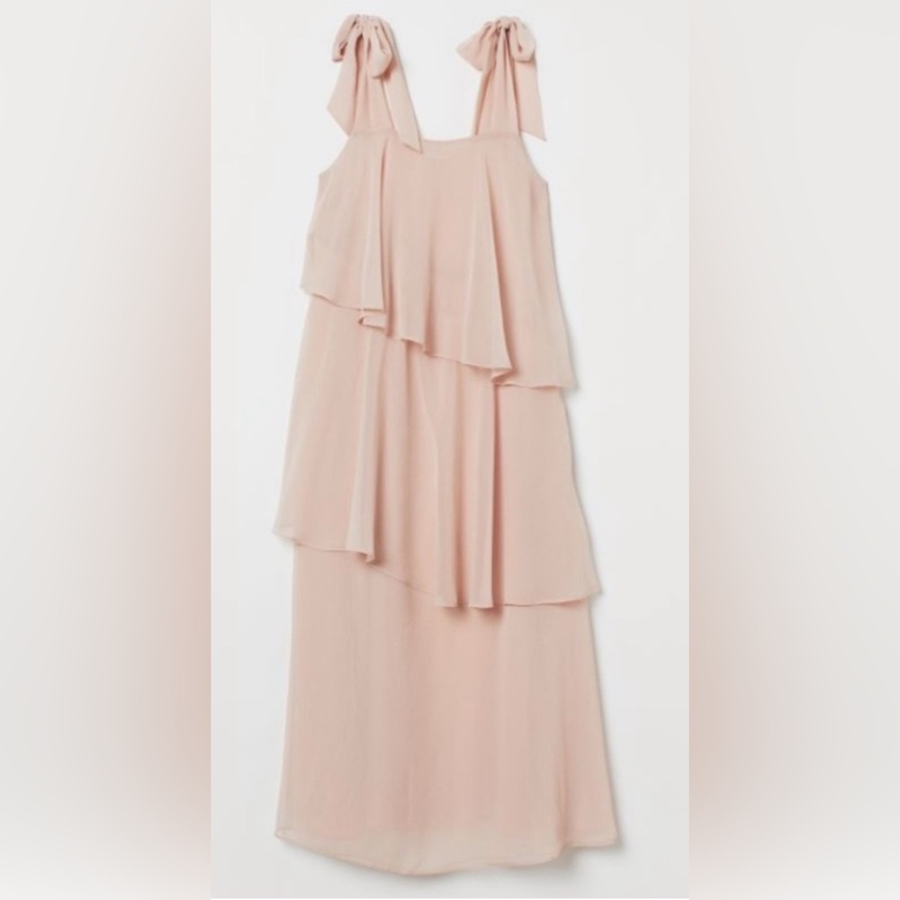 H&M Blush Tiered Maxi Dress - Picture 3 of 9